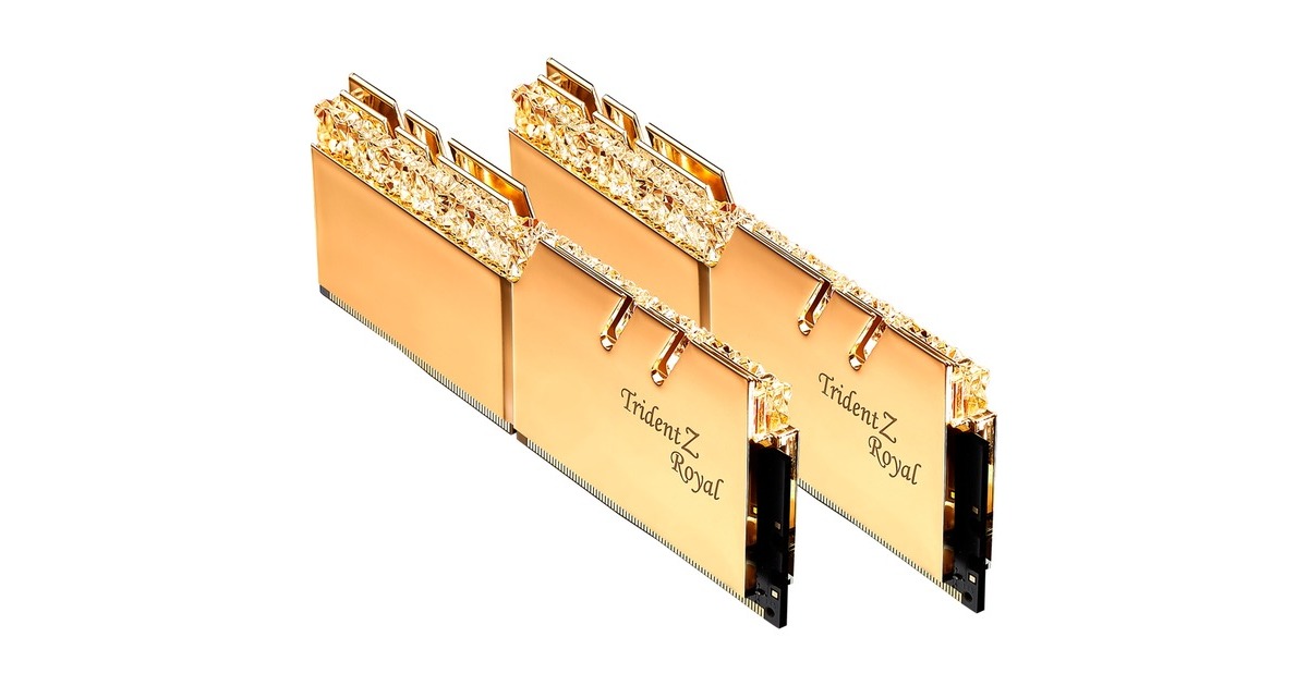 G.Skill DIMM 32 GB DDR4-3600 (2x 16 GB) Dual-Kit, Arbeitsspeicher(gold, F4-3600C18D-32GTRG, Trident Z Royal, INTEL XMP)