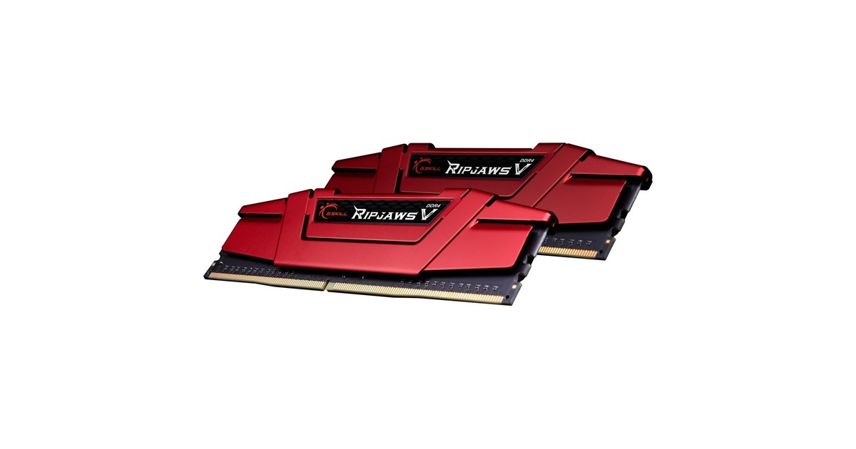 G.Skill DIMM 32 GB DDR4-3600 (2x 16 GB) Dual-Kit, Arbeitsspeicher(rot, F4-3600C19D-32GVRB, Ripjaws V, INTEL XMP)