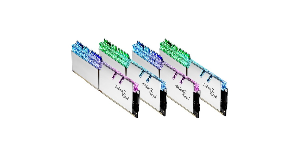 G.Skill DIMM 32 GB DDR4-3600 (4x 8 GB) Quad-Kit, Arbeitsspeicher(silber, F4-3600C18Q-32GTRS, Trident Z Royal, INTEL XMP)