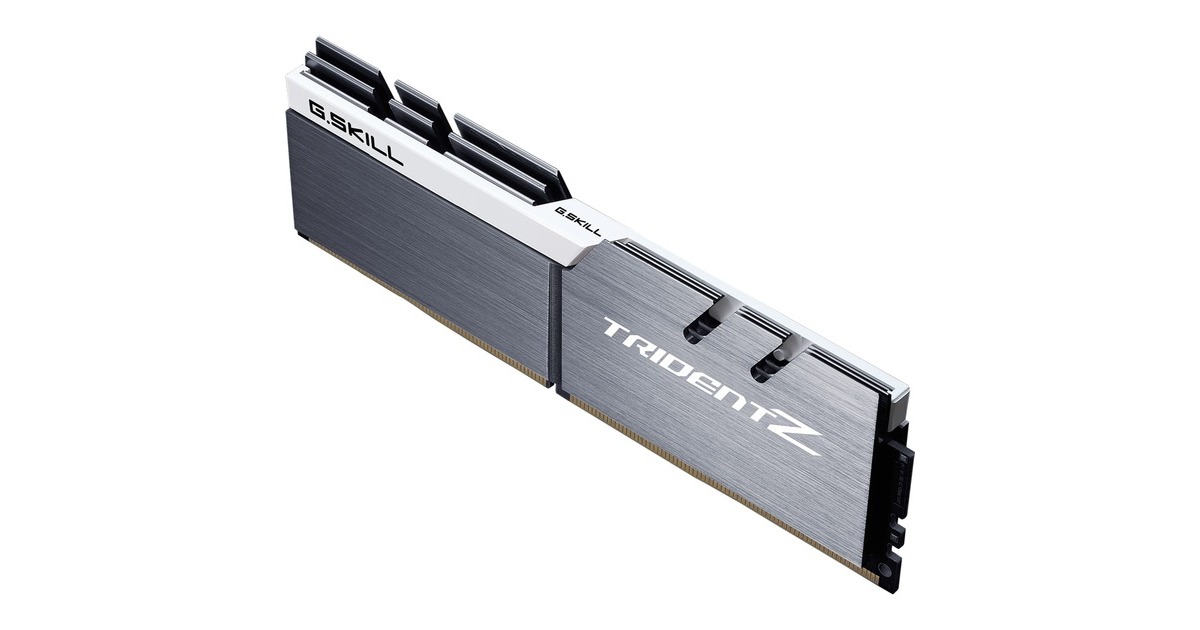 G.Skill DIMM 32 GB DDR4-4000 (2x 16 GB) Dual-Kit, Arbeitsspeicher(silber/weiß, F4-4000C19D-32GTZSW, Trident Z, INTEL XMP)