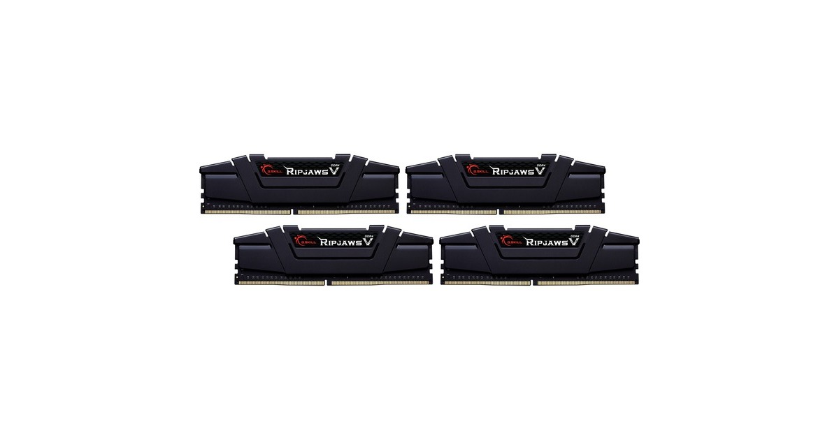 G.Skill DIMM 32 GB DDR4-4000 (4x 8 GB) Quad-Kit, Arbeitsspeicher(schwarz, F4-4000C18Q-32GVK, Ripjaws V, INTEL XMP)