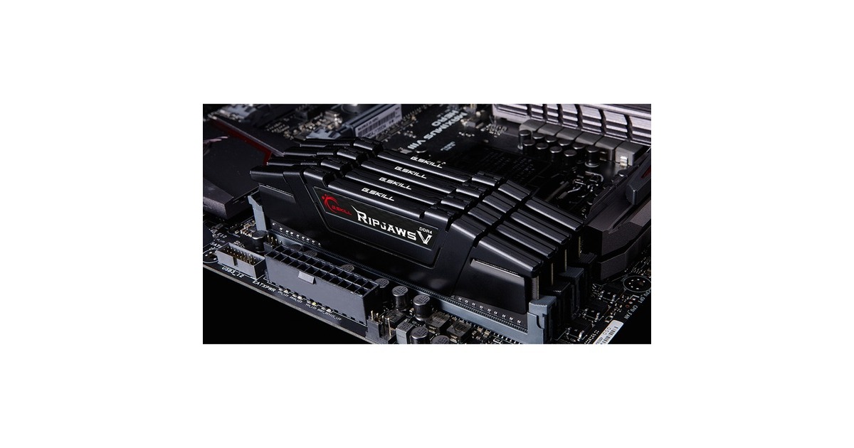 G.Skill DIMM 32 GB DDR4-4000 (4x 8 GB) Quad-Kit, Arbeitsspeicher(schwarz, F4-4000C18Q-32GVK, Ripjaws V, INTEL XMP)