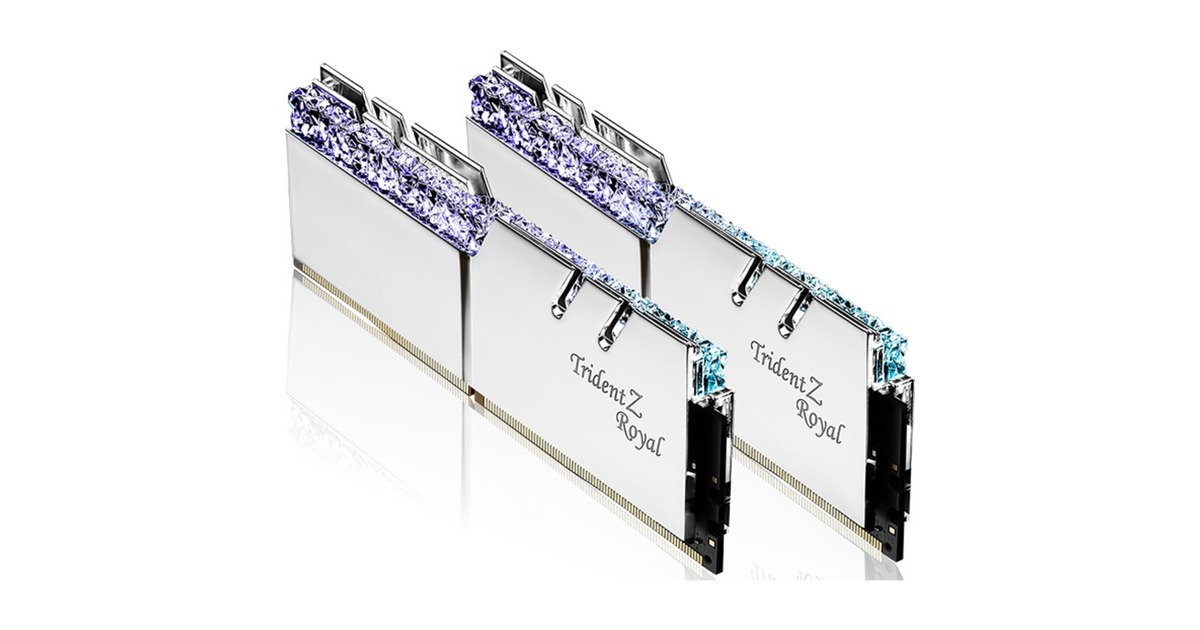 G.Skill DIMM 32 GB DDR4-4400 (2x 16 GB) Dual-Kit, Arbeitsspeicher(silber, F4-4400C19D-32GTRS, Trident Z Royal, INTEL XMP)