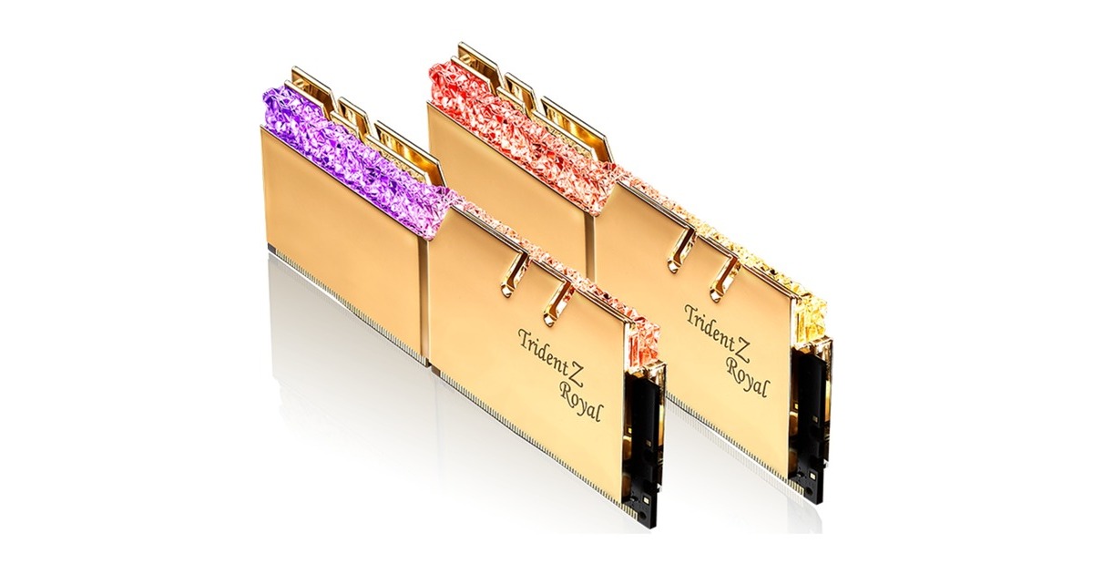 G.Skill DIMM 32 GB DDR4-4400 (2x 16 GB) Dual-Kit, Arbeitsspeicher(gold, F4-4400C19D-32GTRG, Trident Z Royal, INTEL XMP)