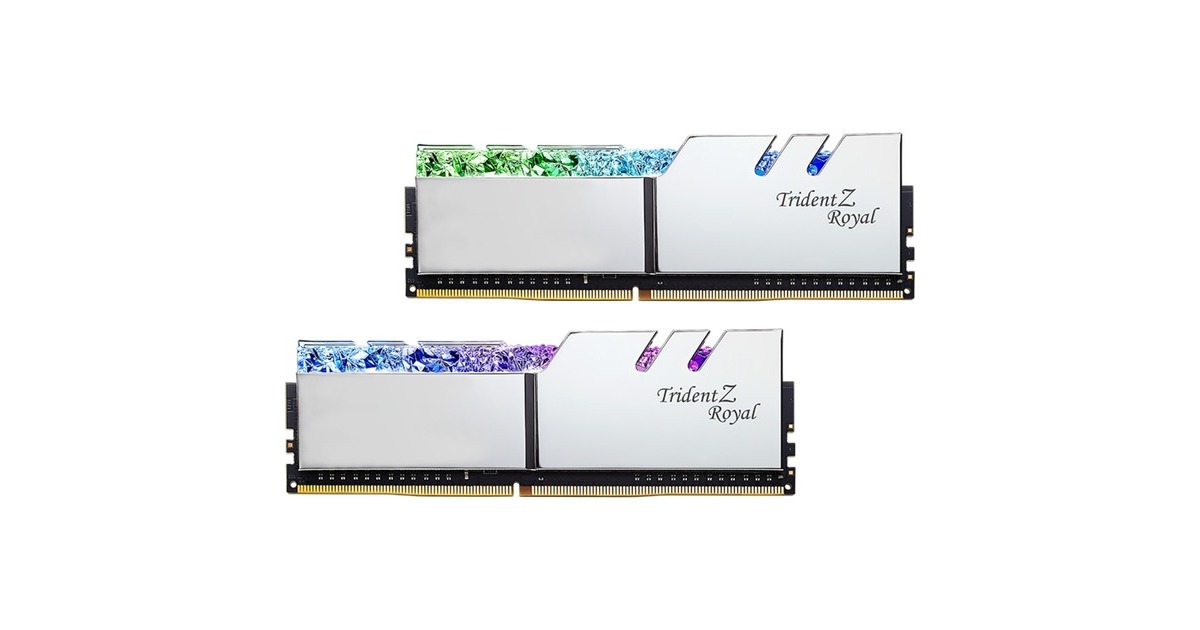 G.Skill DIMM 32 GB DDR4-4600 (2x 16 GB) Dual-Kit, Arbeitsspeicher(silber, F4-4600C19D-32GTRS, Trident Z Royal, INTEL XMP)