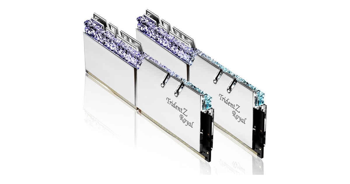 G.Skill DIMM 32 GB DDR4-4600 (2x 16 GB) Dual-Kit, Arbeitsspeicher(silber, F4-4600C19D-32GTRS, Trident Z Royal, INTEL XMP)