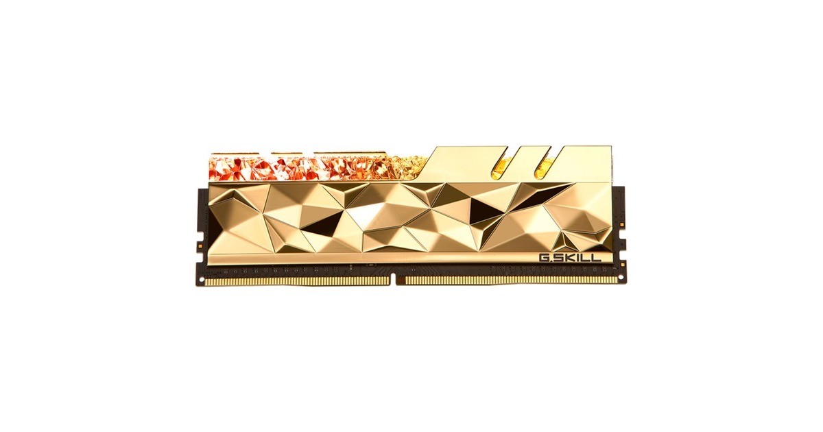 G.Skill DIMM 32 GB DDR4-4800 (2x 16 GB) Dual-Kit, Arbeitsspeicher(gold (glänzend), F4-4800C20D-32GTEG, Trident Z Royal Elite, INTEL XMP)