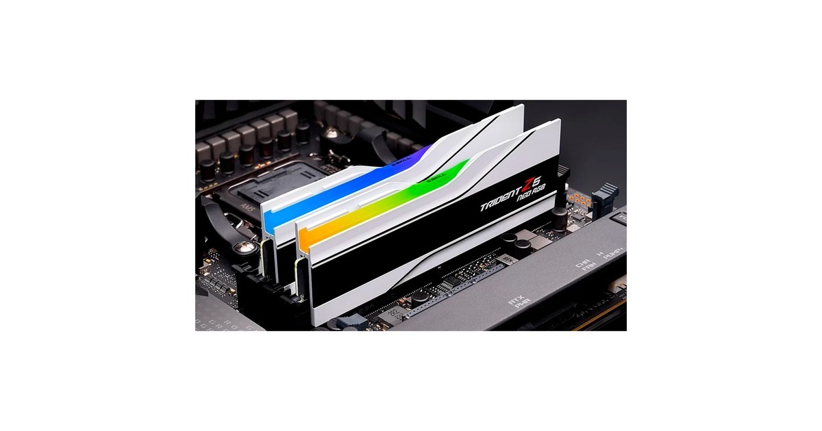 G.Skill DIMM 32 GB DDR5-6400 (2x 16 GB) Dual-Kit, Arbeitsspeicher(weiß, F5-6400J3239G16GX2-TZ5NRW, Trident Z5 NEO RGB, AMD EXPO)