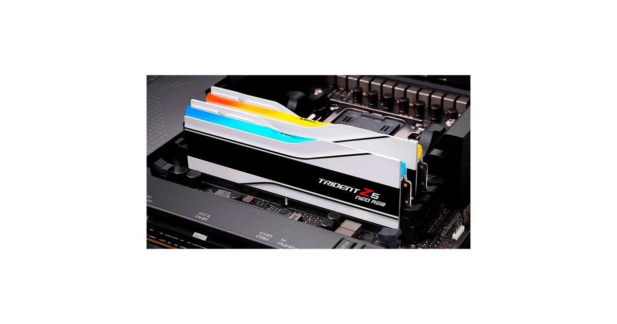 G.Skill DIMM 32 GB DDR5-6400 (2x 16 GB) Dual-Kit, Arbeitsspeicher(weiß, F5-6400J3239G16GX2-TZ5NRW, Trident Z5 NEO RGB, AMD EXPO)
