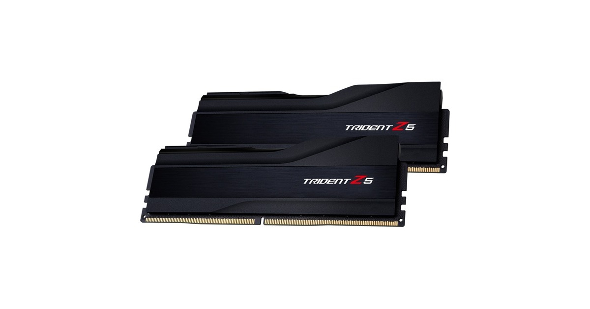 G.Skill DIMM 32 GB DDR5-6400 (2x 16 GB) Dual-Kit, Arbeitsspeicher(schwarz (matt), F5-6400J3239G16GX2-TZ5K, Trident Z5, INTEL XMP)