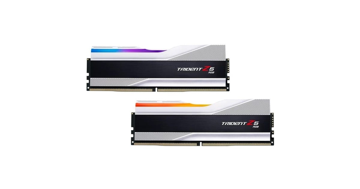 G.Skill DIMM 32 GB DDR5-7600 (2x 16 GB) Dual-Kit, Arbeitsspeicher(silber, F5-7600J3646G16GX2-TZ5RS, Trident Z5 RGB, INTEL XMP)