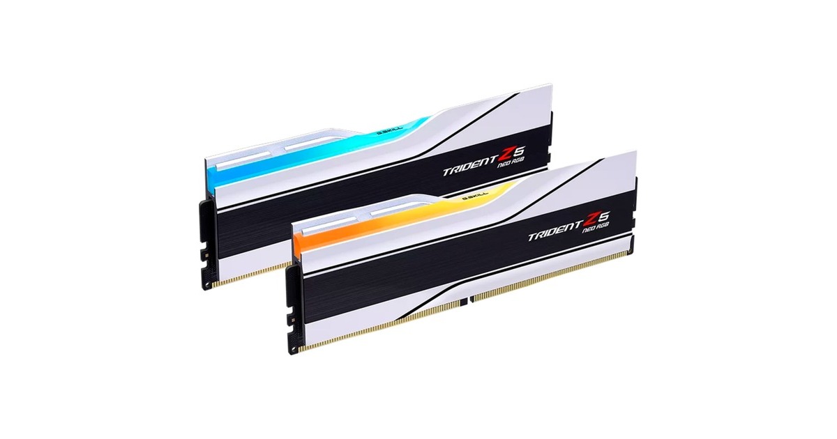 G.Skill DIMM 48 GB DDR5-6400 (2x 24 GB) Dual-Kit, Arbeitsspeicher(weiß, F5-6400J3239F24GX2-TZ5NRW, Trident Z5 NEO RGB, AMD EXPO)