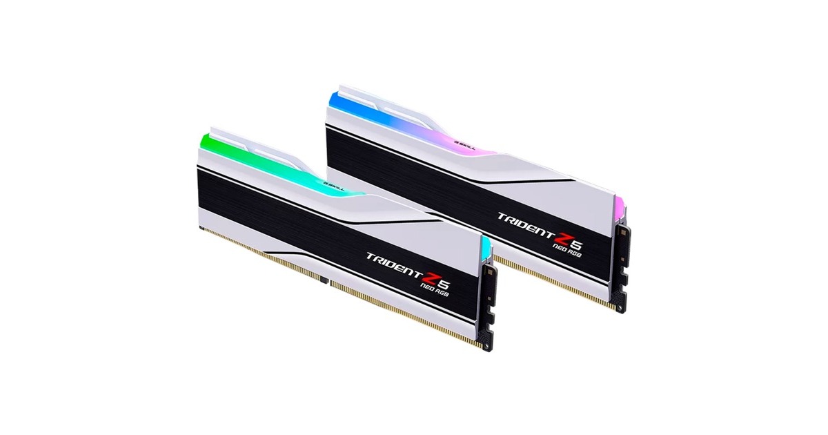 G.Skill DIMM 48 GB DDR5-6400 (2x 24 GB) Dual-Kit, Arbeitsspeicher(weiß, F5-6400J3239F24GX2-TZ5NRW, Trident Z5 NEO RGB, AMD EXPO)