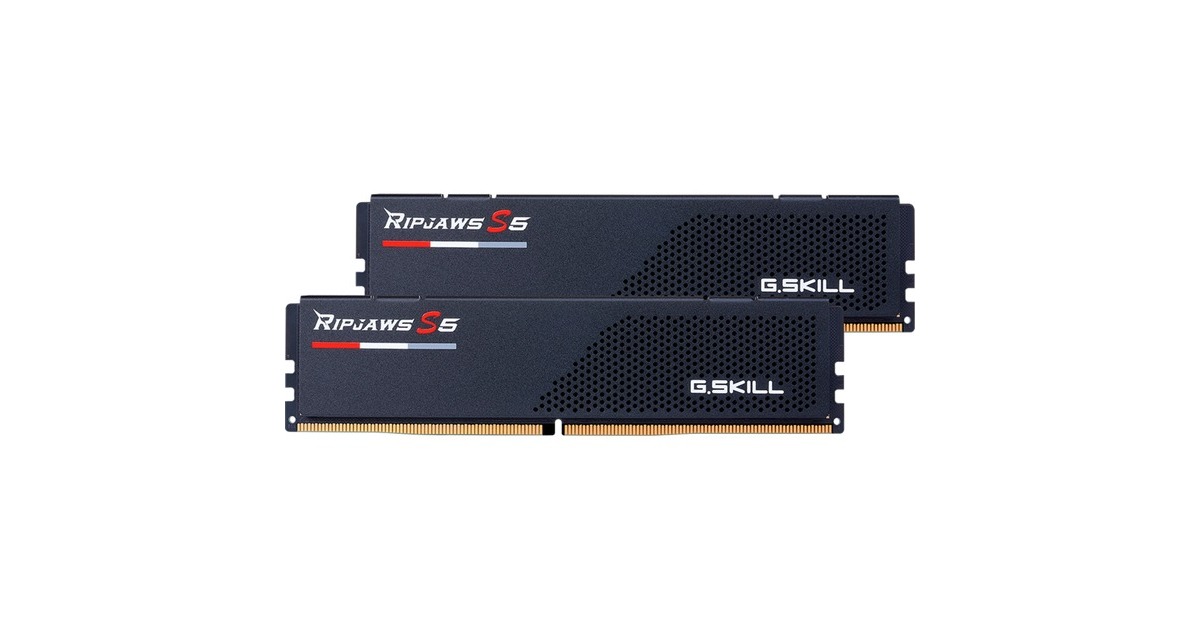 G.Skill DIMM 48 GB DDR5-6800 (2x 24 GB) Dual-Kit, Arbeitsspeicher(schwarz, F5-6800J3446F24GX2-RS5K, Ripjaws S5, INTEL XMP)