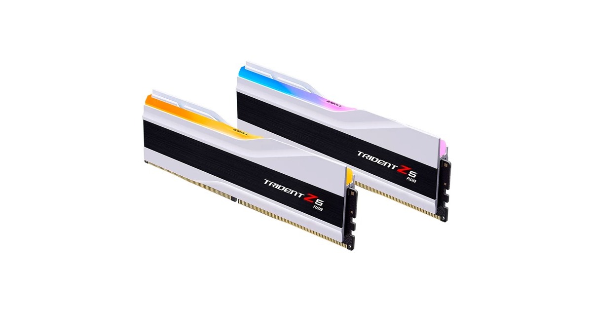 G.Skill DIMM 48 GB DDR5-7600 (2x 24 GB) Dual-Kit, Arbeitsspeicher(weiß, F5-7600J3848F24GX2-TZ5RW, Trident Z5 RGB, INTEL XMP)