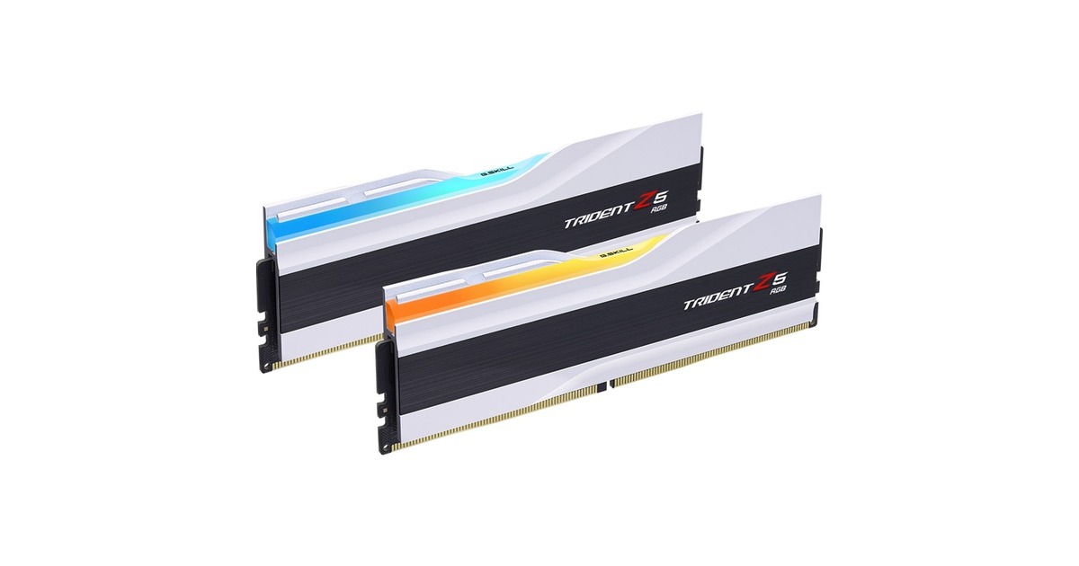 G.Skill DIMM 48 GB DDR5-8000 (2x 24 GB) Dual-Kit, Arbeitsspeicher(weiß, F5-8000J4048F24GX2-TZ5RW, Trident Z5 RGB, INTEL XMP)