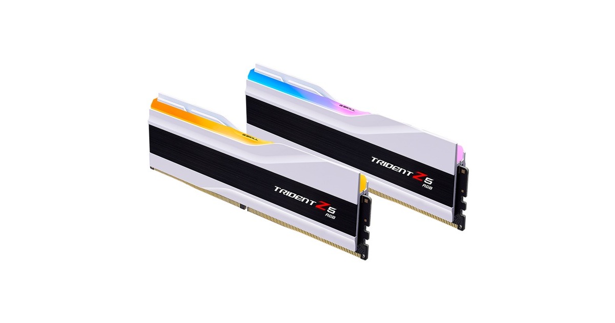 G.Skill DIMM 48 GB DDR5-8000 (2x 24 GB) Dual-Kit, Arbeitsspeicher(weiß, F5-8000J4048F24GX2-TZ5RW, Trident Z5 RGB, INTEL XMP)
