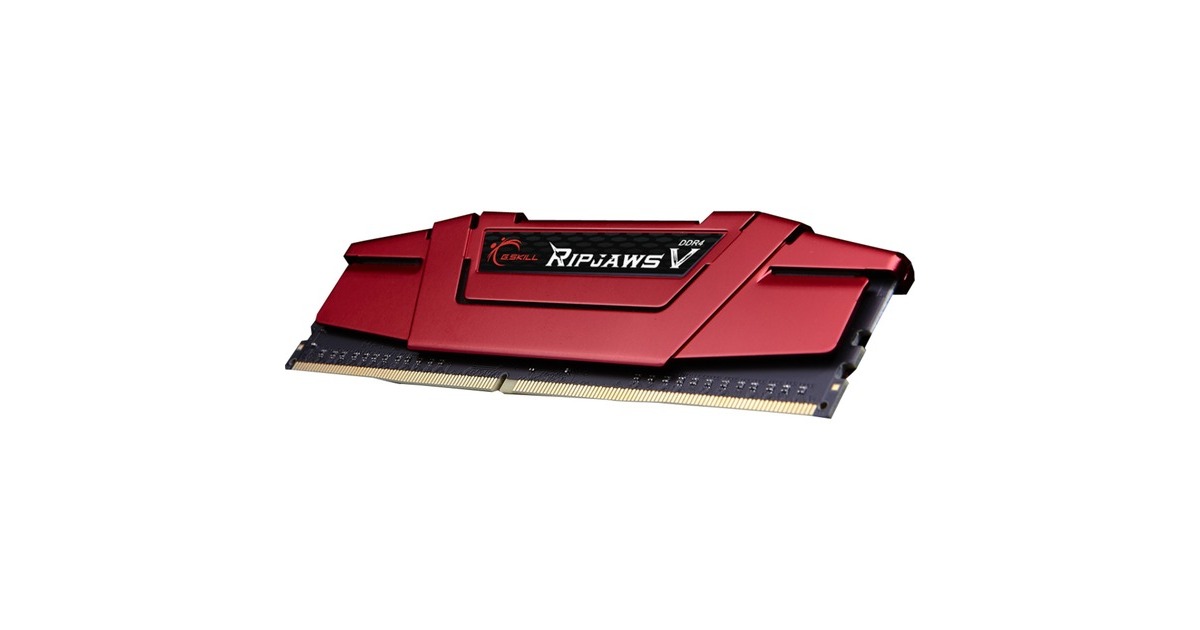 G.Skill DIMM 64 GB DDR4-2133 (4x 16 GB) Quad-Kit, Arbeitsspeicher(rot, F4-2133C15Q-64GVR, Ripjaws V, INTEL XMP)