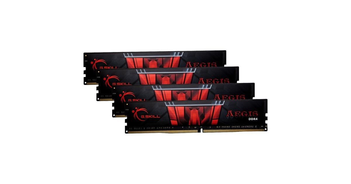 G.Skill DIMM 64 GB DDR4-2400 (4x 16 GB) Quad-Kit, Arbeitsspeicher(F4-2400C15Q-64GIS, Aegis, INTEL XMP)