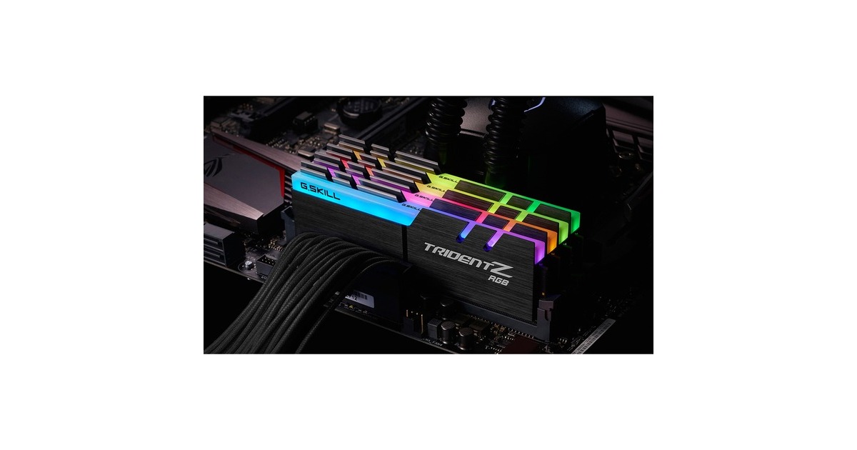 G.Skill DIMM 64 GB DDR4-3200 (4x 16 GB) Quad-Kit, Arbeitsspeicher(schwarz, F4-3200C16Q-64GTZR, Trident Z RGB, INTEL XMP)