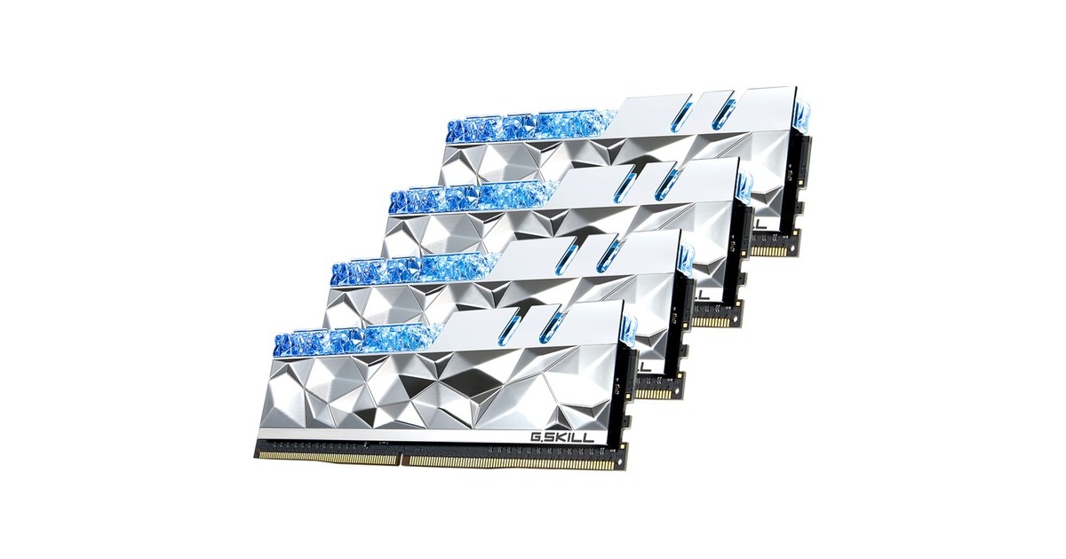 G.Skill DIMM 64 GB DDR4-3600 (4x 16 GB) Quad-Kit, Arbeitsspeicher(silber, F4-3600C16Q-64GTESC, Trident Z Royal Elite, INTEL XMP)