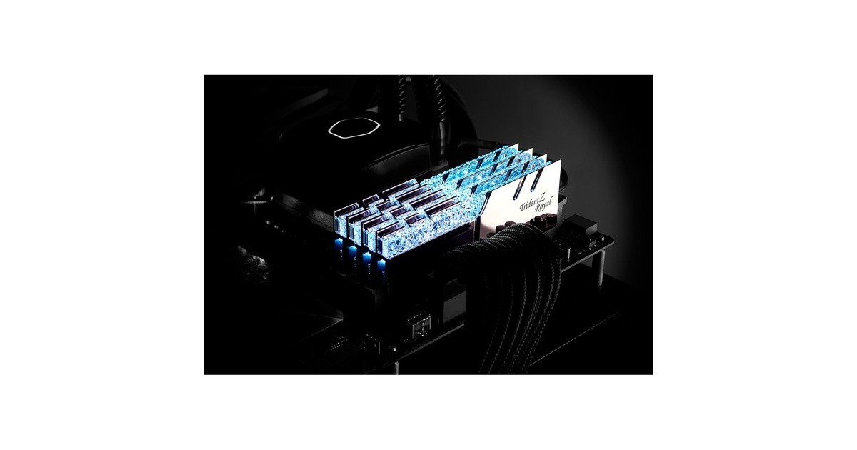 G.Skill DIMM 64 GB DDR4-3600 (4x 16 GB) Quad-Kit, Arbeitsspeicher(silber, F4-3600C16Q-64GTRSC, Trident Z Royal, INTEL XMP)