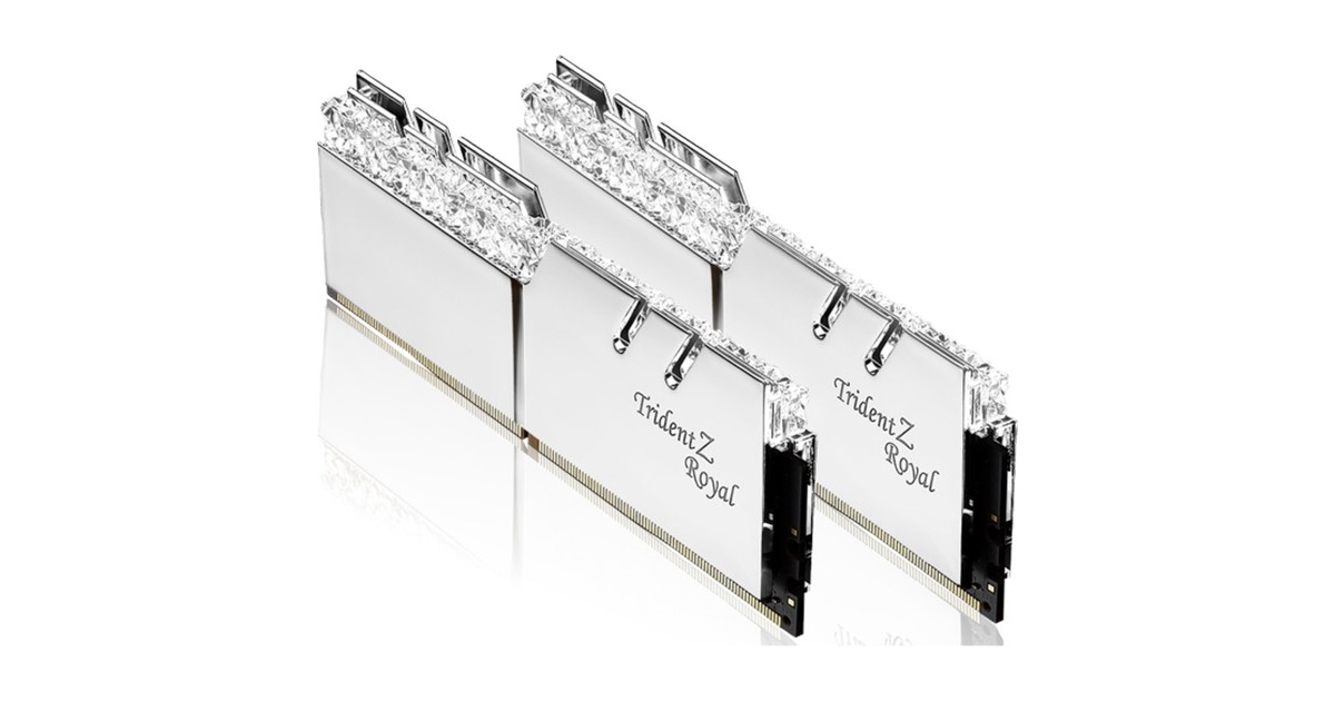 G.Skill DIMM 64 GB DDR4-4400 (2x 32 GB) Dual-Kit, Arbeitsspeicher(silber, F4-4400C19D-64GTRS, Trident Z Royal, INTEL XMP)