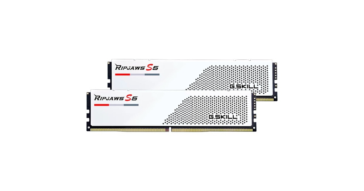 G.Skill DIMM 64 GB DDR5-5600 (2x 32 GB) Dual-Kit, Arbeitsspeicher(weiß, F5-5600J2834F32GX2-RS5W, Ripjaws S5, INTEL XMP)
