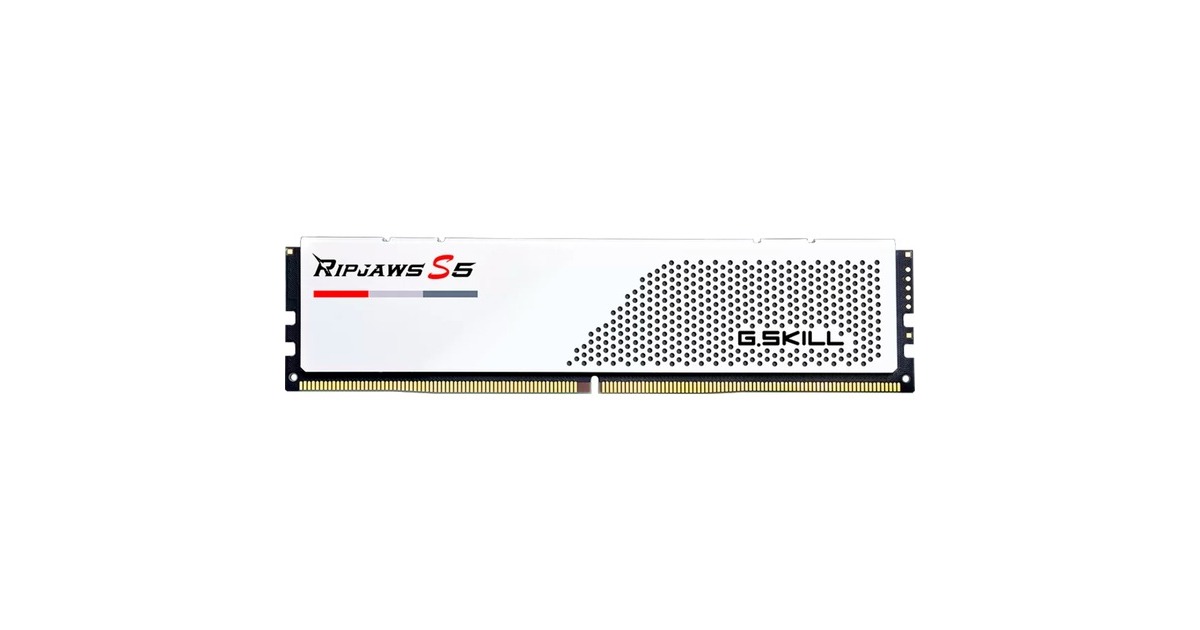 G.Skill DIMM 64 GB DDR5-5600 (2x 32 GB) Dual-Kit, Arbeitsspeicher(weiß, F5-5600J2834F32GX2-RS5W, Ripjaws S5, INTEL XMP)