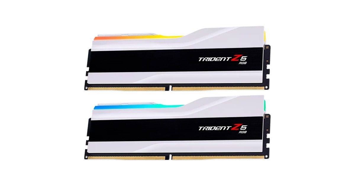 G.Skill DIMM 64 GB DDR5-6000 (2x 32 GB) Dual-Kit, Arbeitsspeicher(weiß, F5-6000J3636F32GX2-TZ5RW, Trident Z5 RGB, INTEL XMP)