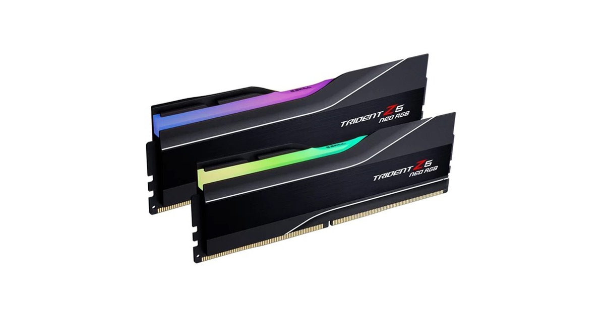 G.Skill DIMM 64 GB DDR5-6000 (2x 32 GB) Dual-Kit, Arbeitsspeicher(schwarz, F5-6000J3238G32GX2-TZ5NR, Trident Z NEO RGB, AMD EXPO)