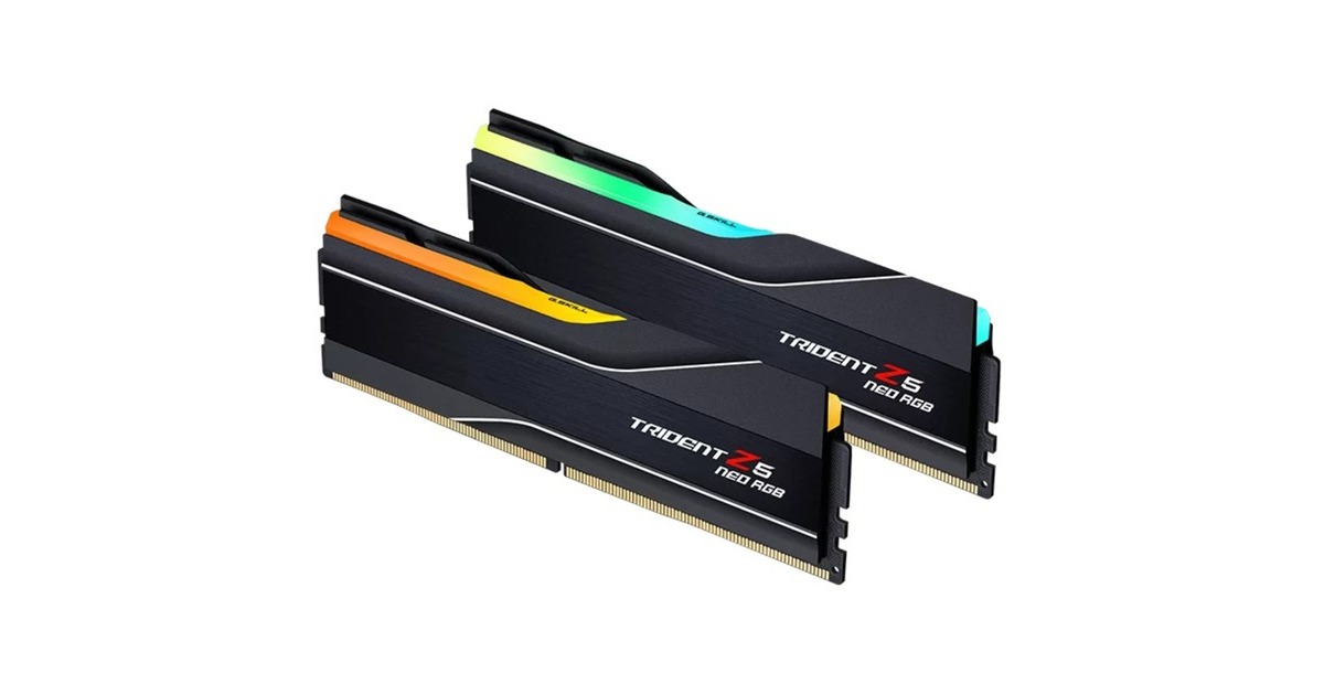 G.Skill DIMM 64 GB DDR5-6000 (2x 32 GB) Dual-Kit, Arbeitsspeicher(schwarz, F5-6000J3238G32GX2-TZ5NR, Trident Z NEO RGB, AMD EXPO)