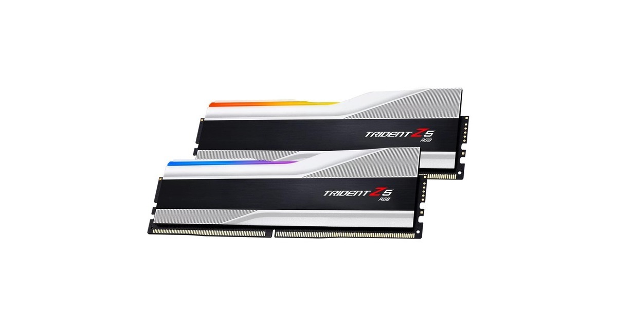 G.Skill DIMM 64 GB DDR5-6400 (2x 32 GB) Dual-Kit, Arbeitsspeicher(silber/schwarz, F5-6400J3239G32GX2-TZ5RS, Trident Z5 RGB, INTEL XMP)