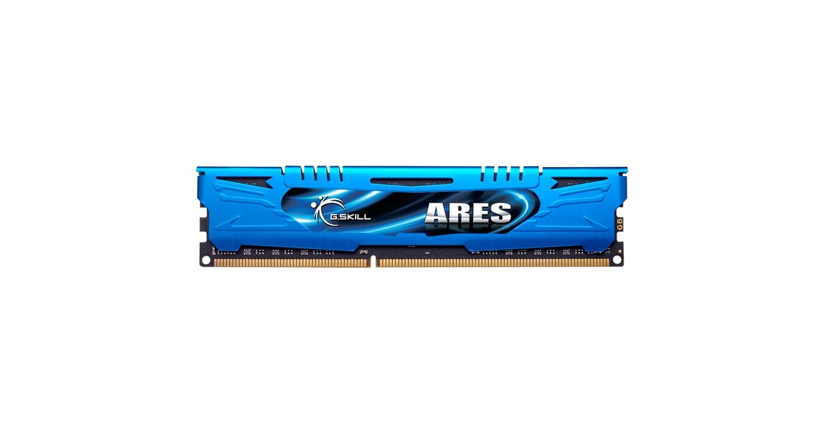 G.Skill DIMM 8 GB DDR3-1600 (2x 4 GB) Dual-Kit, Arbeitsspeicher(blau, F3-1600C9D-8GAB, Ares, INTEL XMP, Lite Retail)