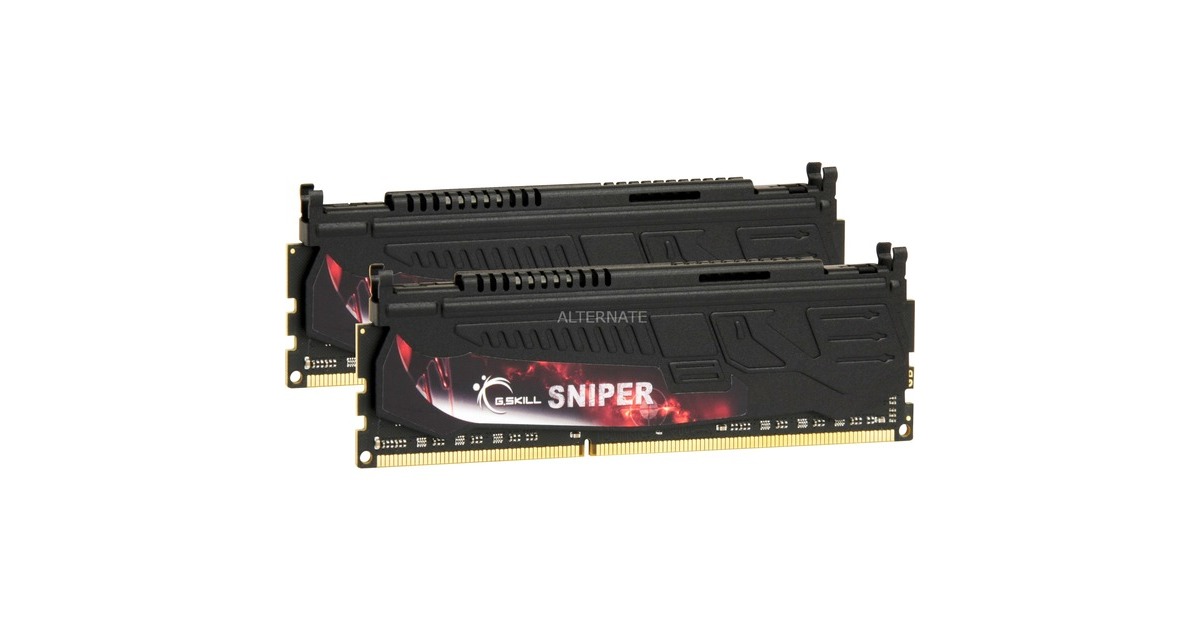 G.Skill DIMM 8 GB DDR3-1866 (2x 4 GB) Dual-Kit, Arbeitsspeicher(F3-14900CL9D-8GBSR, Sniper, Lite Retail) G.Skill DIMM 8 GB DDR3-1866 (2x 4 GB) Dual-Kit, Arbeitsspeicher(F3-14900CL9D-8GBSR, Sniper, Lite Retail)