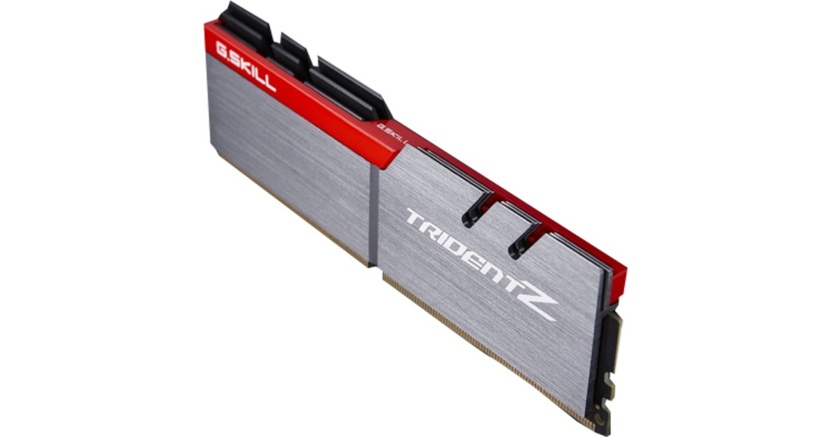 G.Skill DIMM 8 GB DDR4-3200 (2x 4 GB) Dual-Kit, Arbeitsspeicher(grau/rot, F4-3200C16D-8GTZB, Trident Z, INTEL XMP)