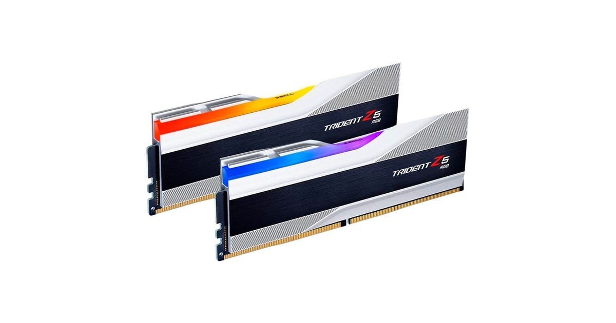 G.Skill DIMM 96 GB DDR5-6400 (2x 48 GB) Dual-Kit, Arbeitsspeicher(silber, F5-6400J3239F48GX2-TZ5RS, Trident Z5 RGB, INTEL XMP)