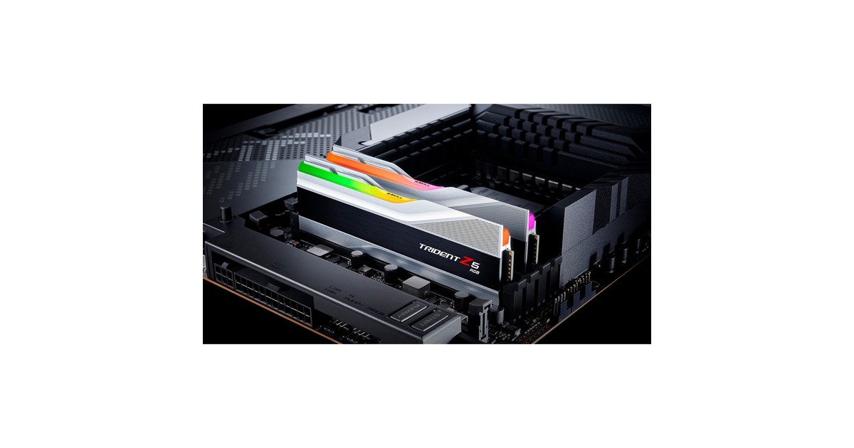 G.Skill DIMM 96 GB DDR5-6400 (2x 48 GB) Dual-Kit, Arbeitsspeicher(silber, F5-6400J3239F48GX2-TZ5RS, Trident Z5 RGB, INTEL XMP)
