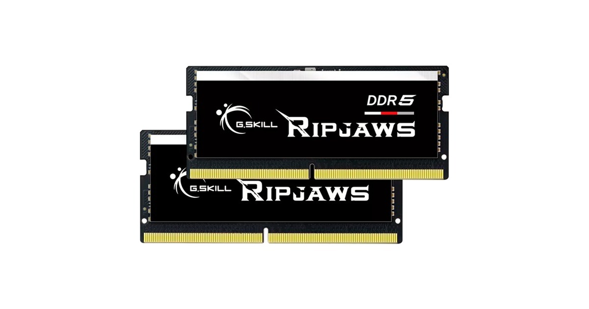 G.Skill SO-DIMM 64 GB DDR5-5600 (2x 32 GB) Dual-Kit, Arbeitsspeicher(schwarz, F5-5600S4645A32GX2-RS, Ripjaws, INTEL XMP)