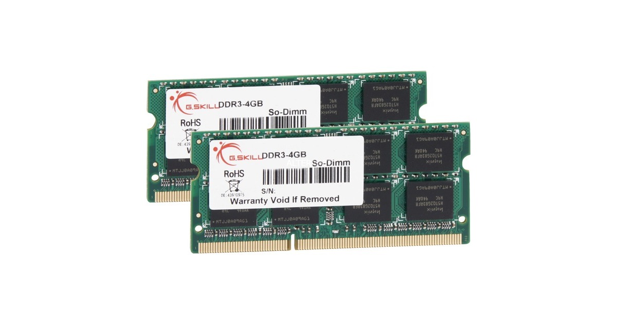 G.Skill SO-DIMM 8 GB DDR3-1066 (2x 4 GB) Dual-Kit, Arbeitsspeicher(F3-8500CL7D-8GBSQ, Lite Retail)