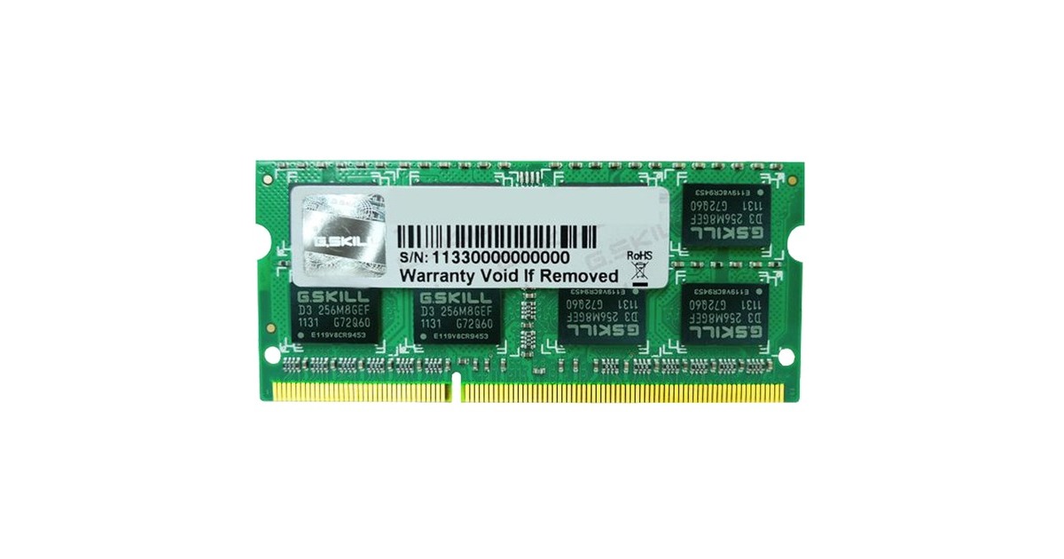G.Skill SO-DIMM 8 GB DDR3-1600, Arbeitsspeicher(F3-1600C11S-8GSL) G.Skill SO-DIMM 8 GB DDR3-1600, Arbeitsspeicher(F3-1600C11S-8GSL)