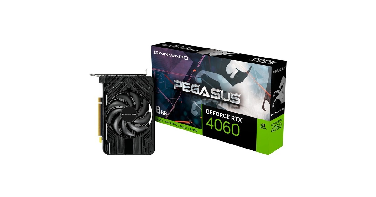 Gainward GeForce RTX 4060 Pegasus, Grafikkarte(DLSS 3, 3x DisplayPort, 1x HDMI 2.1)