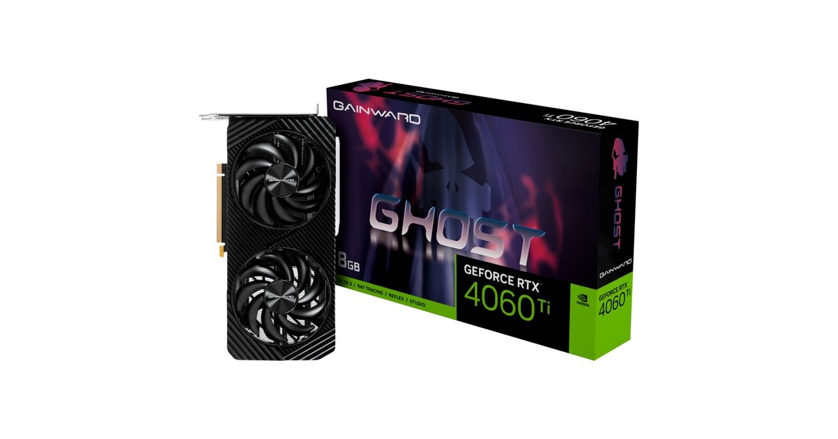 Gainward GeForce RTX 4060 Ti Ghost 8GB, Grafikkarte(DLSS 3, 3x DisplayPort, 1x HDMI 2.1)