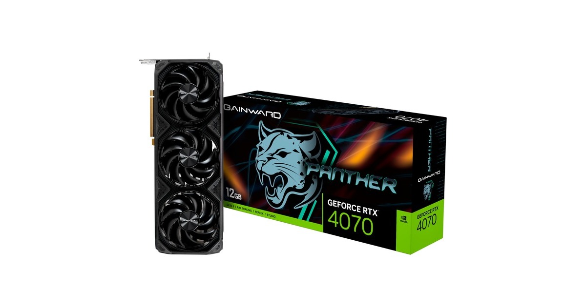 Gainward GeForce RTX 4070 Panther, Grafikkarte(DLSS 3, 3x DisplayPort, 1x HDMI 2.1)