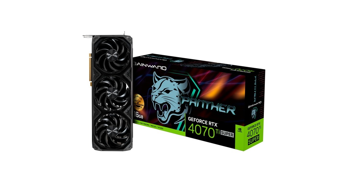 Gainward GeForce RTX 4070 Ti SUPER Panther OC, Grafikkarte(DLSS 3, 3x DisplayPort, 1x HDMI 2.1a) Gainward GeForce RTX 4070 Ti SUPER Panther OC, Grafikkarte(DLSS 3, 3x DisplayPort, 1x HDMI 2.1a)