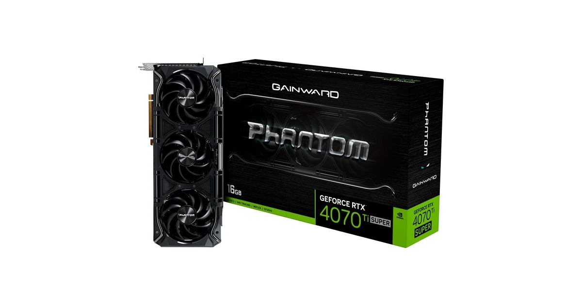 Gainward GeForce RTX 4070 Ti SUPER Phantom, Grafikkarte(DLSS 3, 3x DisplayPort, 1x HDMI 2.1a) Gainward GeForce RTX 4070 Ti SUPER Phantom, Grafikkarte(DLSS 3, 3x DisplayPort, 1x HDMI 2.1a)