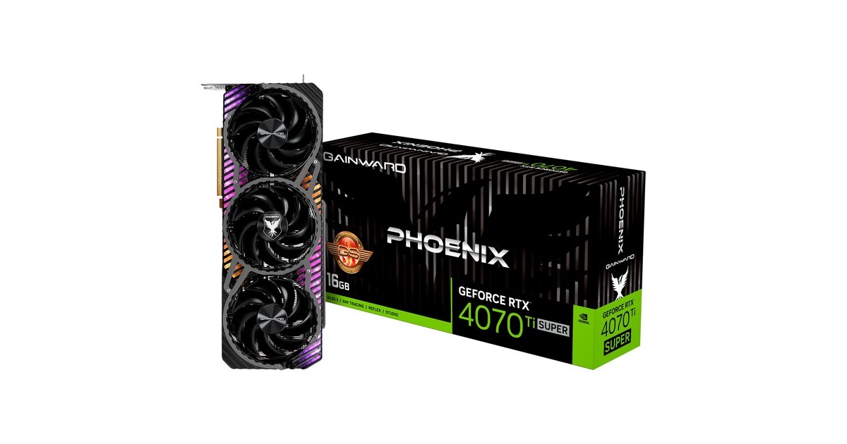Gainward GeForce RTX 4070 Ti SUPER Phoenix GS, Grafikkarte(DLSS 3, 3x DisplayPort, 1x HDMI 2.1a) Gainward GeForce RTX 4070 Ti SUPER Phoenix GS, Grafikkarte(DLSS 3, 3x DisplayPort, 1x HDMI 2.1a)