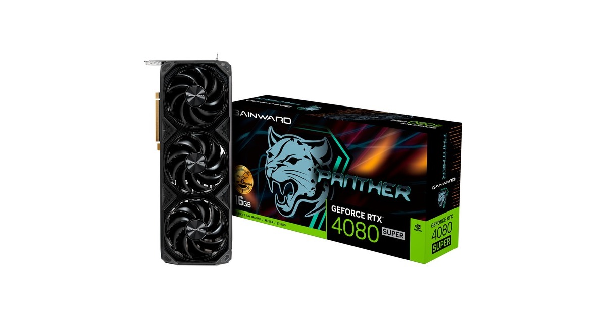 Gainward GeForce RTX 4080 SUPER Panther OC, Grafikkarte(DLSS 3, 3x DisplayPort, 1x HDMI 2.1)