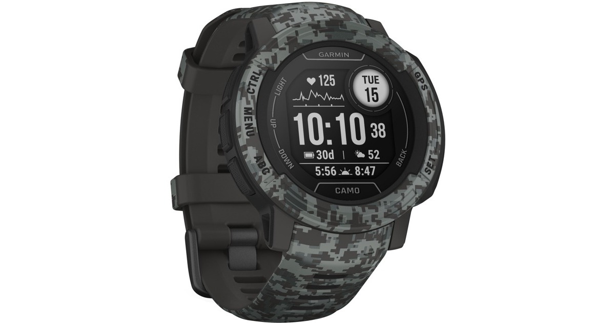 Garmin Instinct 2, Smartwatch(dunkelgrau/tarnfarben, Camo Edition)