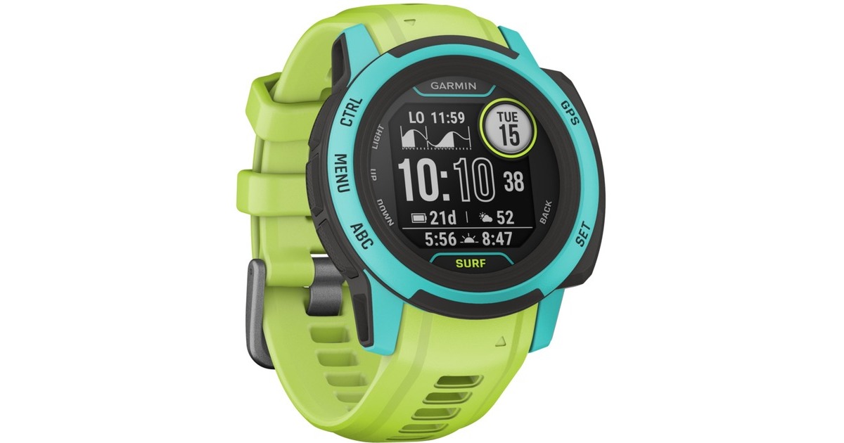Garmin Instinct 2s Surf Edition, Smartwatch(dunkelgrau/türkis)
